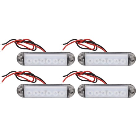 4 PCS Feux de Gabarit Latéraux LED Intérieurs 12V Matériau PC Stable Convient pour Camping-cars Bateaux Yachts white
