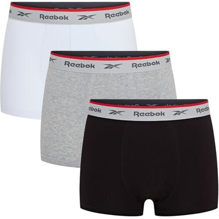 Reebok - Heren Boxershorts - 3 Pack - Maat S - Ovett - Zwart/Grijs/Wit