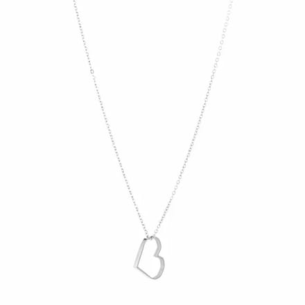 Bijoutheek Collier Open hart Zilver