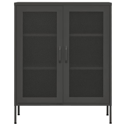 vidaXL - Opbergkast - 80x35x101,5 - cm - staal - antracietkleurig