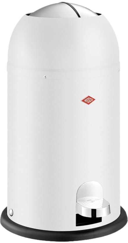 WESCO Kickmaster Junior Prullenbak | Pedaalemmer | 12 Liter | Metaal - Mat wit | Afvalemmer