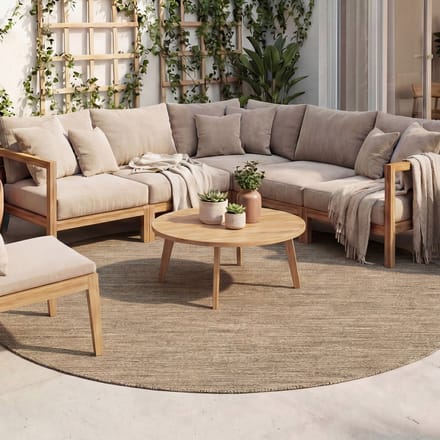 Fraai Rond buitenkleed - Malta Melange Naturel - Ø 100cm