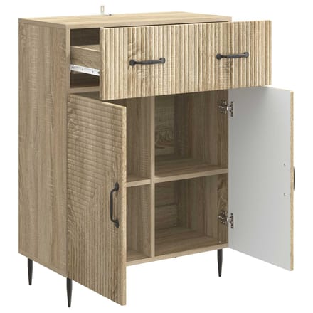 vidaXL - Dressoir - Sonoma - Eiken - 66 - x - 34,5 - x - 89,5 - cm - Bewerkt - hout