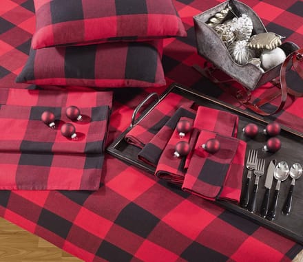 Tafelloper - Tafelkleed Runner - Diner Decoratie - Buffalo Plaid Design - 40 x 270 cm - Rood