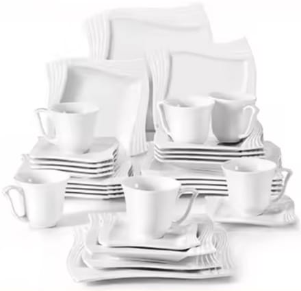 Noble Serviesset – 6 persoons – 30 delig – Wit Keramisch – Dinerborden – Kleine Borden