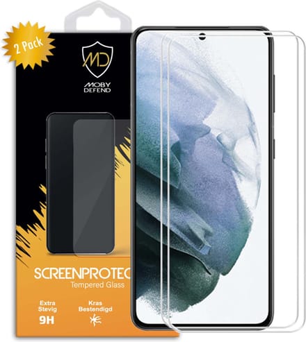 2-Pack MobyDefend Screenprotectors - Geschikt voor Samsung Galaxy S21 - Case-Friendly Screensavers - Gehard Glas