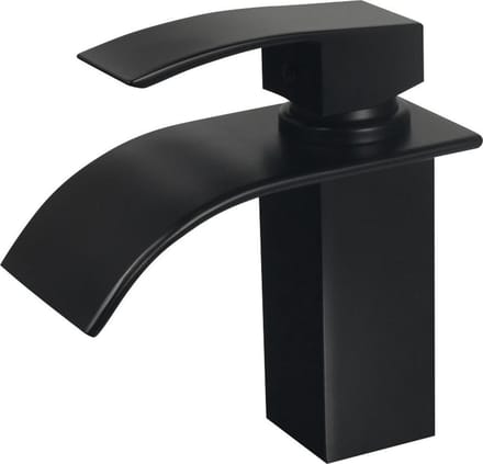 Mawialux waterval wastafelkraan - Vierkant - Mat zwart - Tanta