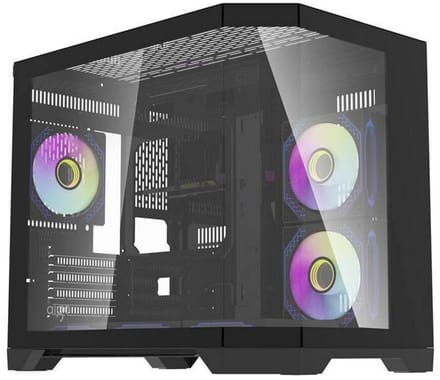 Darkflash FT418 computer case + 6 aRGB fans (black) - Case - Minitower - Zwart