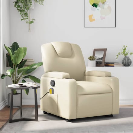 vidaXL - Massagestoel - verstelbaar - kunstleer - crème