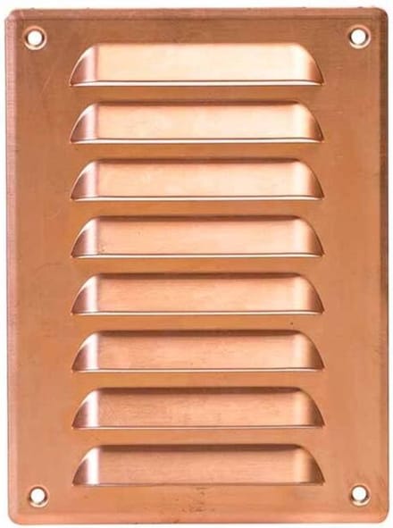 Metalen ventilatierooster vierkant 140x190 mm koper - MR1419Cu