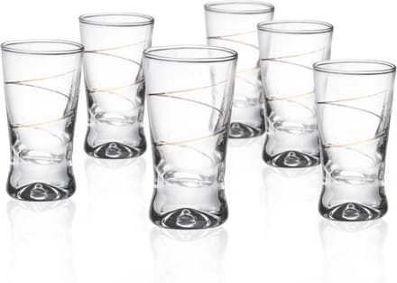 Glasmark Shotglaasjes - 12x - gold collection - 25 ml - glas - borrelglazen
