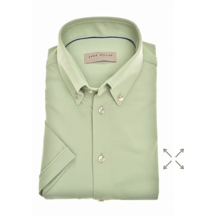 John Miller Overhemd Hyperstretch Slim-Fit Short Sleeve Licht Groen / male