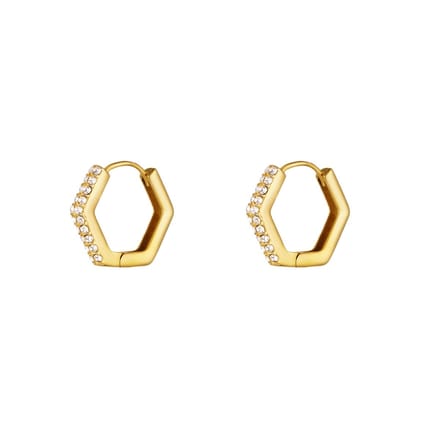 Oorring 5 kant gemmed 0.8x10 - goud - LMPiercings
