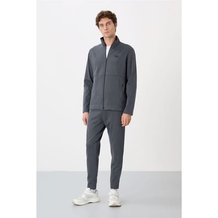 Heren Sweatshirt met Ritskraag en Broek Set