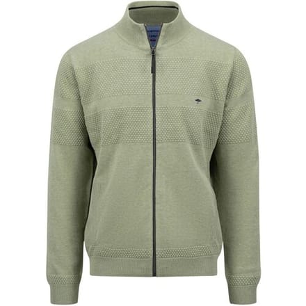 Fynch-Hatton Vest Cardigan Zip Structure Mix Superfine Cotton Light Khaki / male