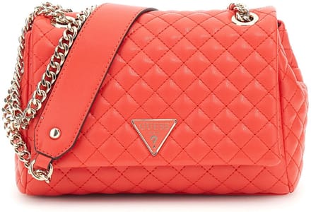 GUESS Schoudertas Eco Rianee Convertible Xbody Flap Bag Coral Red Lichtrood