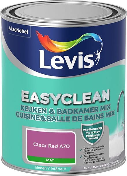 Levis - Easyclean Keuken & Badkamer Mix - Clear Red A70 - Mengverf - 1 L