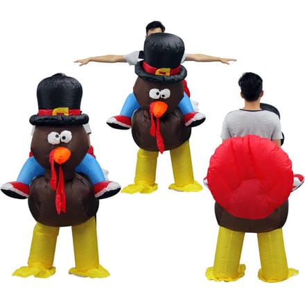 Opblaasbare Halloween Kostuums Kalkoen Kostuum voor Mannen red