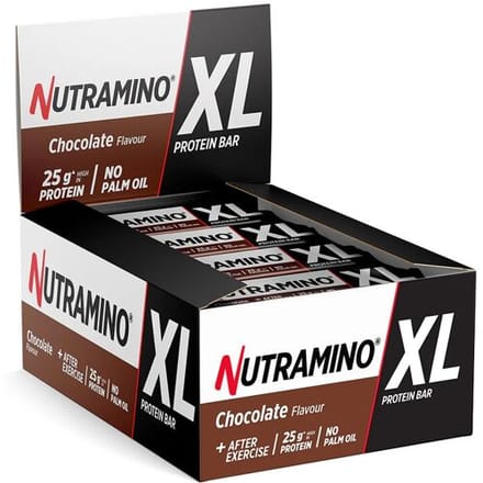 Nutramino XL eiwitreep 16 x 74 g dubbele chocolade