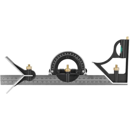 Règle d'angle en acier inoxydable 0,180 degrés, équerre combinée, rapporteur 0,01, outil de mesure black