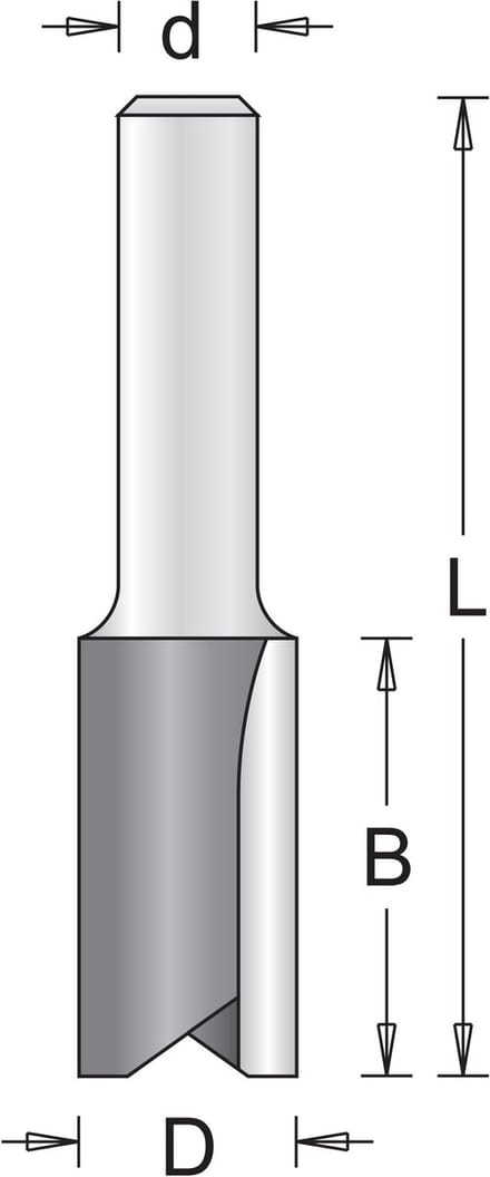 HiKOKI 754052 Groeffrees met 2 snijkanten - 4 x 11 x 51mm - schacht 8mm (1st)