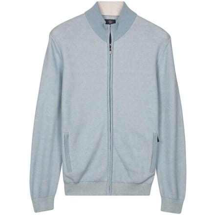 Baileys Vest Full Zip Two-Tone Fine Textured Jacquard Allover Plated Soft Blue / male