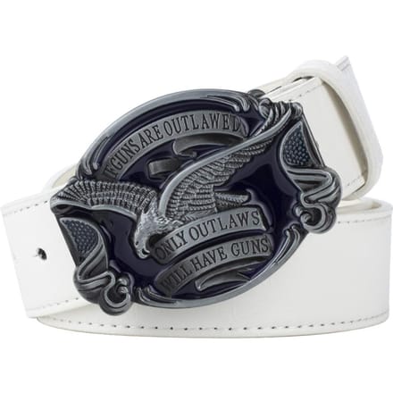 Heeft Wapens Amerikaanse Adelaar Gesp Mode Lederen Riem Reliëf voor Mannen Cowboy 130cm gray