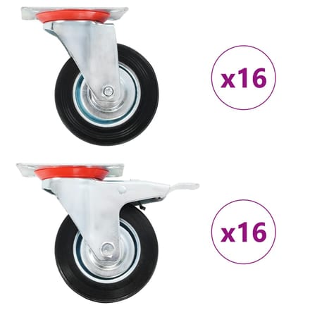 vidaXL - 32 - st - Zwenkwielen - 100 - mm
