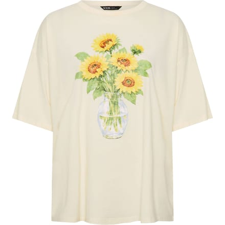 Yours Geel Tshirt Met Zonnebloemprint Size 42