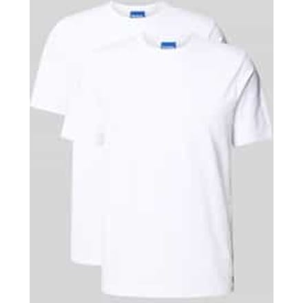 Regular fit T-shirtset van katoenmix model 'NAOLO' in 2-pack