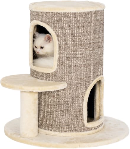 PawHut Kattentoren Spaanplaat, Polyester 60L x 60B x 61H cm Beige + Bruin