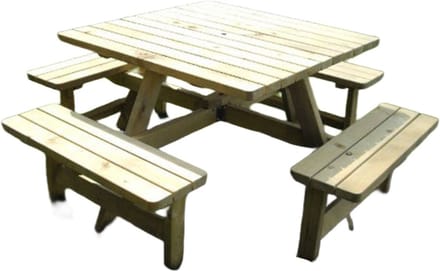 Rockwood® Picknicktafel Vierkant Hardhout 1.30m