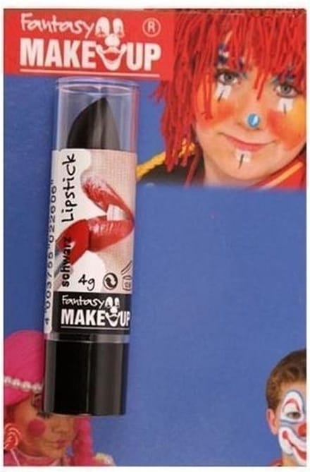 Fantasy Make-Up Lippenstift - zwart - mat - Halloween horror lipstick - Carnaval/themafeest verkleed accessoire