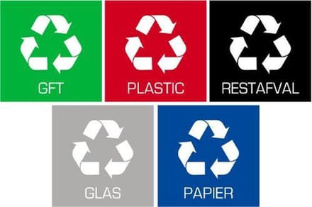 Plafor prullenbakken sticker set – 5 stuks