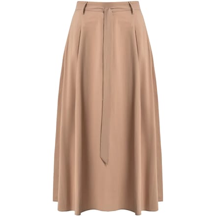 Lange trapeze popeline rok met tailleband voor dames Mat Fashion