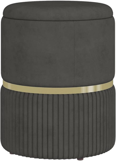 HOMCOM Opbergpoef - Fluweel - 36x36x44cm - Grijs