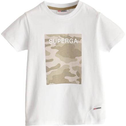 Superga Kinder/Kids Camo Logo T-shirt met kapmouw (Wit)
