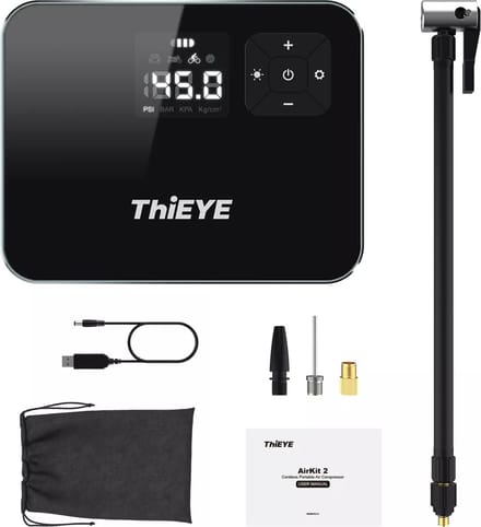 ThiEye Airkit 2 - Compressor - Luchtcompressor - Draadloos - Met ingebouwde batterij - 150 PSI - 2 x 2000mAh