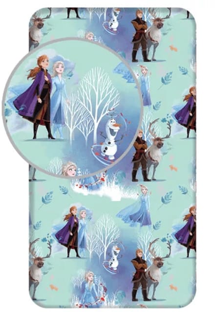 Frozen Hoeslaken Eenpersoons - 90 x 200 cm - Katoen