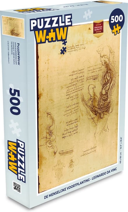 Puzzel De menselijke voortplanting - Leonardo da Vinci - Legpuzzel - Puzzel 500 stukjes
