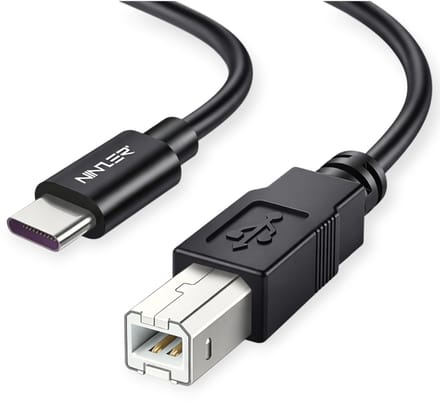 Ninzer USB C naar USB B kabel - voor Printers, Scanners, All-in-One - 1.5 meter - Plug & Play - USB 2.0 - Snelle Dataoverdracht