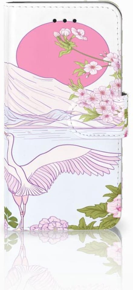 Book Case voor Apple iPhone X | Xs Telefoonhoesje met Pasjes Bird Standing