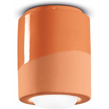 Ferroluce Plafondlamp PI, cilindervormig, Ø 12,5 cm oranje
