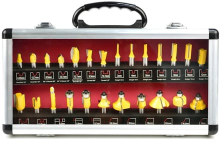 GEKO Freesbits set - 25-delig - HSS staal - 8mm schacht - Inclusief opbergkoffer