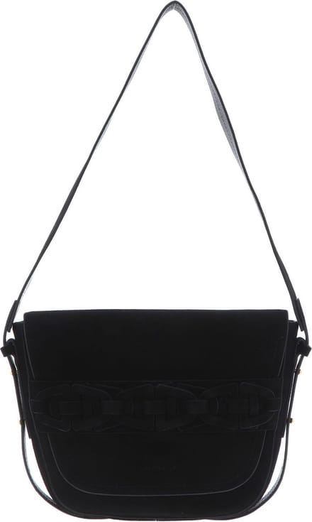 COCCINELLE Leren Schoudertas Avondtas Gitane Suede Crossbody Bag Noir Zwart