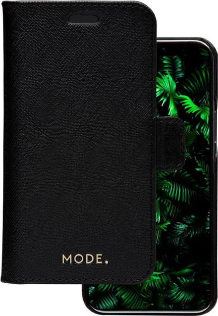 iPhone 12 Mini Bookcase hoesje - dbramante1928 - Effen Zwart - Leer