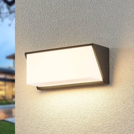 Lindby LED buiten wandlamp Malim, 25 cm, antraciet, IP65