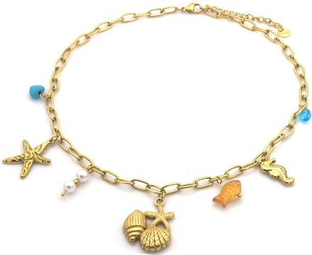 RVS Ketting – Zee-thema Bedels – 40-45cm – Stijlvol & Duurzaam