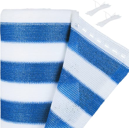zichtbreeknet - 1,8 x 30 m - gestreept HDPE - uv-gestabiliseerd - blauw-wit