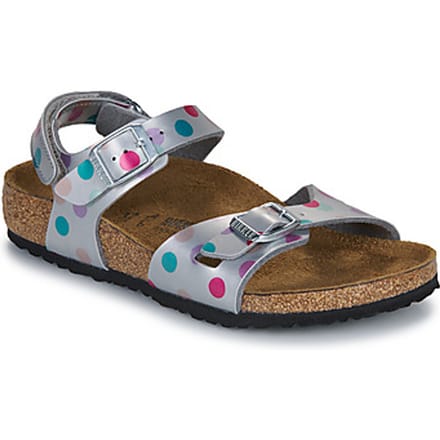 BIRKENSTOCK  Platte sandalen Rio AS Kids BF Elec. Metallic SilverDots
